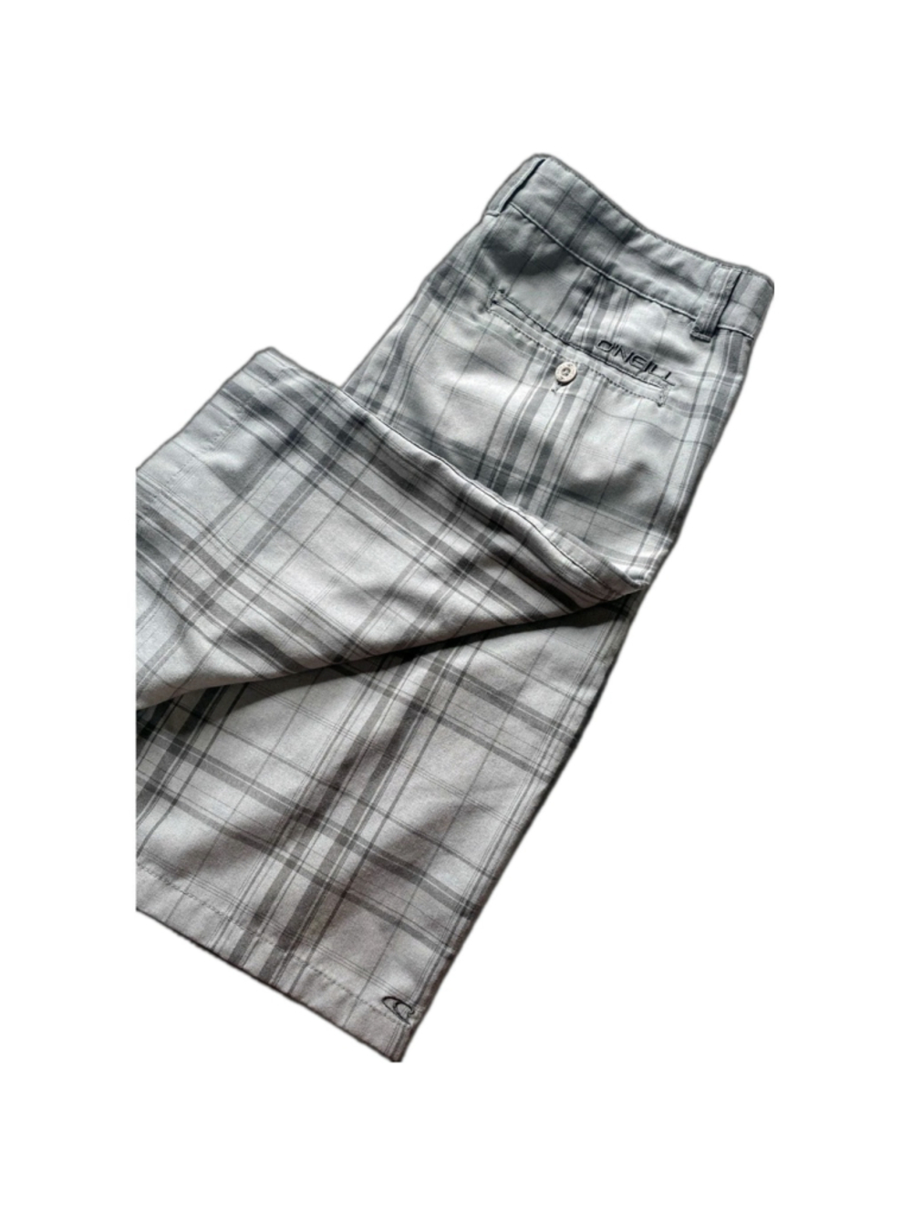 O'Neill Shorts Mens 33 Gray Plaid Chino Walk Surf Skate Golf Casual